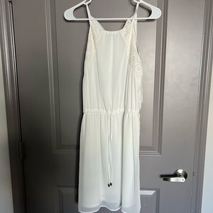 Charming Charlie white spaghetti strap dress with side and front detail NWT